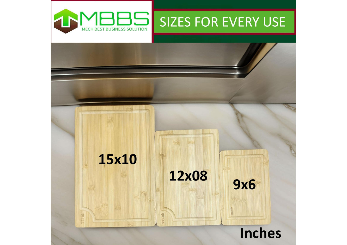 Bamboo Cutting Boards for Kitchen β Set of 3 Wooden Boards with Juice Grooves & Handles β Chopping Board Set for Meat, Veggies, Charcuterie β Eco-Friendly Gift Idea